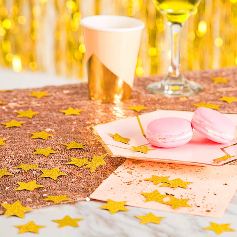 MOWO Glitter Five Stars Confetti Wedding Party Decor and Table Decor, 1.2â€™â€™ in Diameter (Glitter Gold,200pc) - Image 2